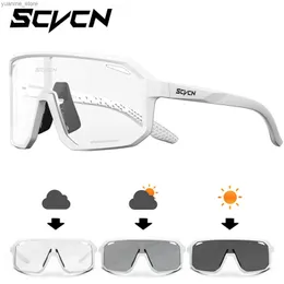 Occhiali per esterni SCVCN Photochromi Cycling Occhiali da sole in ciclismo per strada da mountain mountain per mountain bike da uomo e donne vetrini per escursioni casual y240410