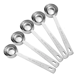 Coffee Measuring Scoop 1 Tablespoon Long Handle Stainless Steel Spoon For Dessert Milk Powder Fruit Set Of 5 240410