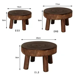 Home Garden Stand Stand Plantador de madeira Bandejas verdes Plantas verdes suculenta bancada de prateleira de vaso de flores High Bonsai Holder