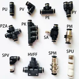 Pneumatic Fittings Butt Joint 4/6/8/10/12/14/16mm Compressor Accessories Air Quick Pipe and Connectors Tube Connect Hose Parts