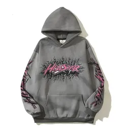 Överdimensionerad hoodie gotisk punkstil harajuku streetwear brev tryck graffiti tröja retro casual mode pullover 240401