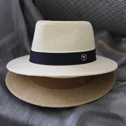 Designer Natural Panama Soft Shaped Straw Hat Summer Womenmen Wide Brim Beach Sun Cap UV Protection Fedora Birthday Present 240410
