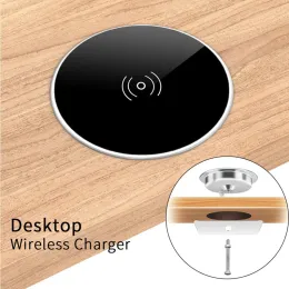 Chargers Built in Desktop Wireless Charger Desktop for MagSafe Furniture Embedded Fast Wireless Charger Case For iPhone 11 Xiaomi Samsung