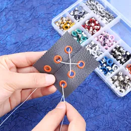 50/100 Set Ösen Tasten Grommet Kit Grommet Einstellung Tool Accessoires Metall Mend Clothes Schuhe Bag Lederhandwerk DIY Dekor