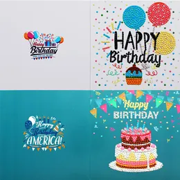 Diamond Painting Cards di buon compleanno biglietti di compleanno 5d fai -da -te Speciale Diamond Painting Card Gold Birthday per ragazze