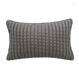 Cuscino hinyetex pesante custodia lombare di moda nera grigio scuro piccoli controlli in tessuto di divano sedia pavimento auto 12x20 "1 pezzi pacco