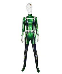 Fropy bnha cosplay costume asui tsuyu superhjälte halloween bodysuit vuxna barn zentai kostym