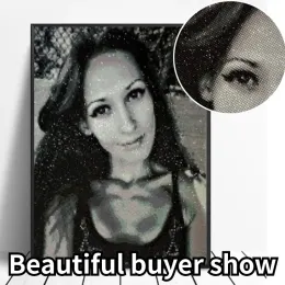 AZQSD Custom Diamond Målning 5D Foto Full Squareund Bild av Rhinestone Diamond Mosaic Home Decor Festival Gift Arts DIY