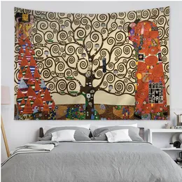 Gustav Klimt the Kiss Chart Tapestry Bohémien Aubestries Mandala Economico Hippie Wall sospeso