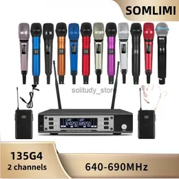 Microphones SOMLIMI EW-135-G4 Single Receiver Two Handed Microphone High QualityQ