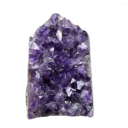 Decorative Figurines Natural Amethyst Rutile Tower Original Gemstone Mineral Specimen Rainbow Crystal Spirit With Healing