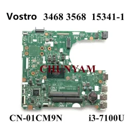 Moderkort 153411 i37100U för Dell Vostro 14 3468 15 3568 Laptop Notebook Moderkort CN01CM9N 1CM9N Mainboard 100% testad