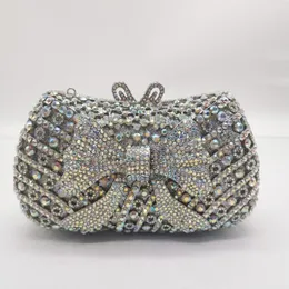 Bolsas de noite curvam -se escuro e brilhante cor de lasca vermelha Ab Diamante