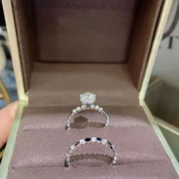Pierścień designerski Chaumets Moissanite Pierścień luksusowa biżuteria Wysoka wersja Shangjia Beehive Ring Heksagonal S925 Silver 18K Rose Gold Pure Srebrny Pierścień i Pierścień damski