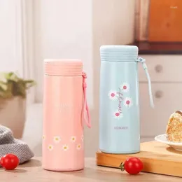 Vattenflaskor kopp läcksäker daisy söt rostfritt stål grossist taza kaffe mode dricksglasflaska kreativ tumlare