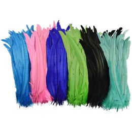 Wholesale 100Pcs/Lot Colorful Rooster Feathers for Crafts 25-45CM Fly Handicraft Accessories Carnival Holiday Wedding Decoration