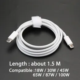 45W 65W 100W USB TIPO C PARA CONECTOR TIPO-C PARA XIAOMI REDMI NOTA 9 8 7 PD 5A Cabo de carregamento rápido para Samsung 1m 1,5m 2m