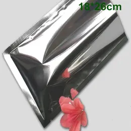 18*26 cm (7,1*10,2 ") Heat Seal Food Laging Packaging -Beutel Silber Aluminium Folienverpackung Open Top Vakuum Beutel Einzelhandel Plastikpaket LL