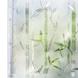 Pencere çıkartmaları 90x300 cm buzlu gizlilik filmi ısı kontrolü statik yapıştırıcı yapışkan htv karartma cam bambu