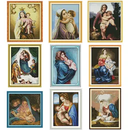 Madonna and Child Series Count and Stamped 14CT 11CT Cross Stitch Kit DIY Cross Stitch Set broderi handarbete hemdekoration