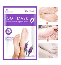 Descascando o tratamento do pé da máscara de pé esfoliando meias para pedicure máscara de pé de picada meias de pedicure Remover cuidados com os pés da pele mortos 10pcs3237078