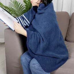 Coperte Indossabili Scialle di peluche in flanella per donne Puntette Ploid Calda coperta Coppa inverno Copertina Gamba della copertura Indossabile