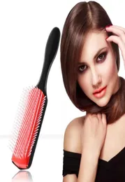 9rows Definir escova de cabelo Denman Detangler Hairbrush Scalp Massager reto Curly Wet Bunches2428821