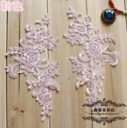 6 pezzi/3 paia 25*12,5 cm oro/nero/rosa/abiti da sposa blu royal accessori Applique Accepli di pizzo ricami tessuto in pizzo fai -da -te fai da te