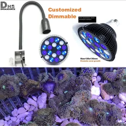 LED Aquarium Light مع مصباح الشعاب المرجانية قابلة للضايق PAR38 لمبة لخزان نانو سالتورت مياه البحر البحرية الأسماك الطحالب