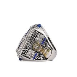 Anel do Campeonato Mundial de Baseball 2020 LA Champions Rings para fãs Silver Solid Metal Souvenir com Crystals211t