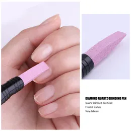 1 PCS Quartz portátil Scrub Scrub Pen Double Chead Cutticle Remover Pusher Pusher Remover Dead Skin Black Nail Art Care Ferramentas