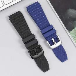 Guarda le bande sostitutive Breitling Super Mechanical Cronometer B01 Serie Men convex Interfaccia convessa Fluorobber Watch cinghia 22/24mml2404