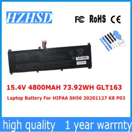 배터리 15.4V 4800mAH 73.92WH GLT163 HIPAA SH56 20201127 K8 P03 용 노트북 배터리