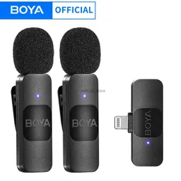 Microfones Boya BY-V Professional Wireless Lavalier Mini Microfone para iPhone iPad Android Live Broadcast Gaming Recording Entrevista VLOGQ