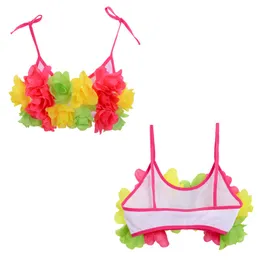 Färgglada Hawaii Flower Bra billigare blommiga barn Camisoles Bra Hula Dance Beach Tropical Party Supplies Accessories Christmas