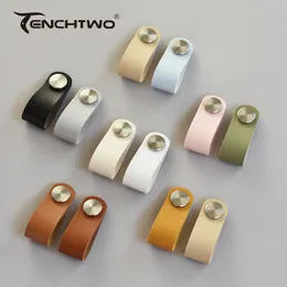 TENCHTWO Modern Kitchen Furniture Handles Drawer Cupboard Closet Cabinet Knobs Door Pulls Black/Silver Brass Artificial Leather