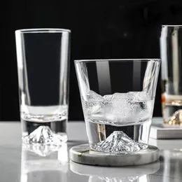 2/1pcs 3D Japońska Mount Fuji Wine Klas Crystal Snow Mountain Xo Whisky Rock Glass FuJiyama Snowberg Sok Milk Piwo Kubki wodne