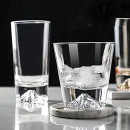 Japanese Wine Glasses: 2/3D Crystal Mountain Design - Unique