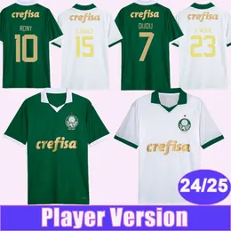 24 25 Palmeiras PlayerバージョンメンズサッカージャージーDudu Rony Breno Lopes R.Veiga Ze Rafael G.Veron Home Away Football Shirt Unileds