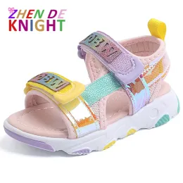 Sneakers Fashion Girls Beach Sandals Casual Comfortable Soft Bottom Hook Loop Beach Shoes for Kids Children's Toddler Flats Size 2130