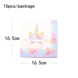 Unicorn Theme Disposable Tableware Sets Paper Plates Cups Party Supplies Party Banner Wedding/Kid Birthday/Pool Party Decoration