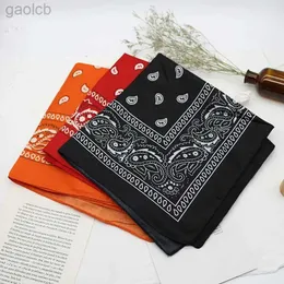 Scarves Bandana Kerchief Unisex Hip Hop Siyah Saç Band Boyun Eşarp Spor Hızlı Bilek Sargılar Kafa Kare Eşarplar Baskı Mendil 240410