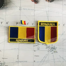 Romania National Band Band Remodery Patch Badge Shield e Pin a forma quadra