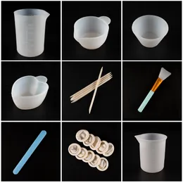 DIY Crystal UV Epoxy Resin Создание доступных силиконовых измерений измерительной чашки для смешивания стержня Силиконовая плесень