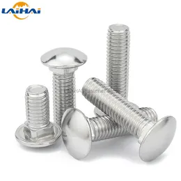 2/5/10pc M4 M5 M6 M8 M10 M12 Steel GB12 DIN603 Truss Round Head Square Neck Carriage Screw Coach Bolt for Shelf Desk L= 10-100mm