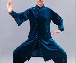 high quality pleuche tai chi taiji suits performances martial arts uniforms wushu suit clothing sets Tops+pants purple/blue/red