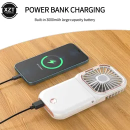 Gadgets Hanging Neck Fans Mini Portable Neckband Cooler USB Rechargeable Power Bank Handheld Electric Air Cooling Folding Ventilator Fan