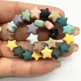 Nya 50st 10 mm matt färg femspetsiga stjärna lösa pärlor barn handgjorda diy klädtillbehör