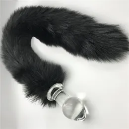 Tlemeny Fox Tail Glass Anal Plug Fymy Fetish Sex Toy For Woman Men Anal Plug Dog Tails Slave Cosplay Cir Crystal Anal Sex Shop
