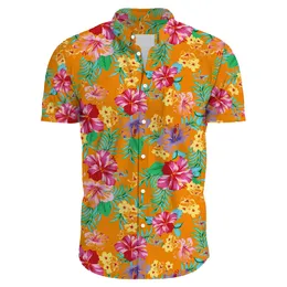 Лето на гавайских мужских рубашках с коротким рубашками. Случайные рубашки с цветочными печатными рубашками плюс размер S-3XL Camisa Hawaiana hombre